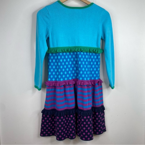 Hanna Andersson Sweater Dress Girls 10 Tiered Ruffled Preppy Girly Whimsy School - Picture 3 of 8